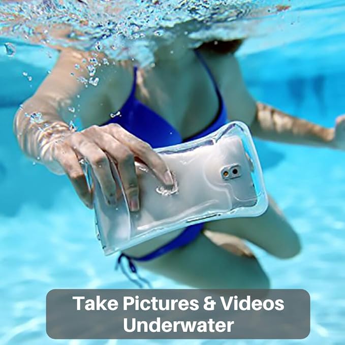 AquaVault 100% Waterproof Floating Smart Phone Case & Money Pouch - Fits All Phones - Made from Premium Heavy Duty PVC for Added Drop Protection - Includes Adjustable Neck Strap. Pink