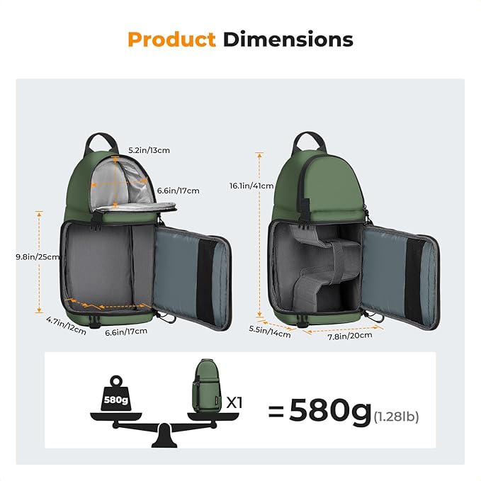 K&F CONCEPT Camera Sling Bag Crossbody Bag Camera Shoulder Backpack DSLR/SLR/Mirrorless Photography Bags Compatible with Canon/Nikon/Sony/Fuji/Gopro/DJI