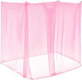 4 Corners Mosquito Net for Mosquiteros para Camas Bed Canopies Netting Bed Drapes Rectangular Mosquito Mesh for Camping Home Outdoor Travel(Pink,L75 X W59 X H67 Inch,Opening)