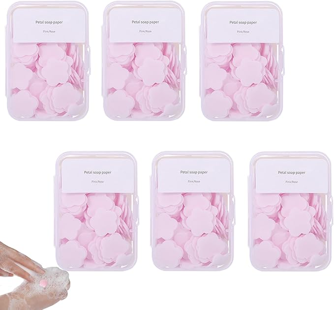 600PCS Portable Mini Soap Sheets – Scented Disposable Hand Washing Paper, Travel-Friendly & Water-Soluble Soap for Camping, Hiking & Outdoor Use