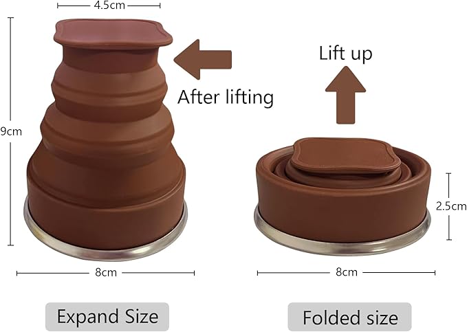 200ML Collapsible Cup- Silicone Foldable Expandable Folding Drinking Cup -Reusable Portable Mugs-Cup For Travel, Camping, Hiking, Holiday Vacation, Outdoor Sports Coffee