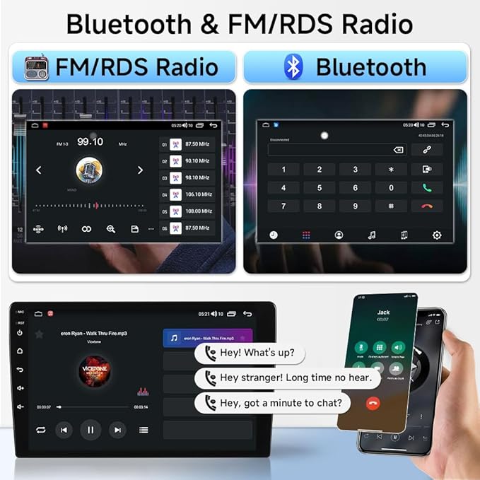 ASURE Car Stereo Radio Upgrade for Mustang 2010-2014,10.1 inch 8Core 4G+64G Android System GPS Navigation Head Unit with Wireless Carplay,Android Auto,1280x720 HD Touchscreen Multimedia Player