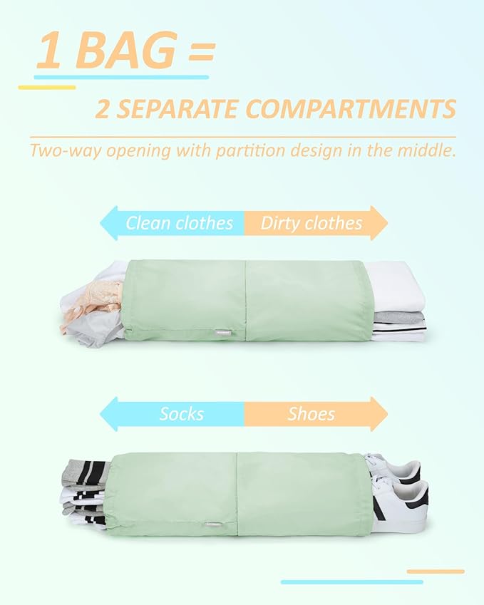 BAGSMART 6 Set Compression Packing Cubes - Lightweight Travel Essentials, Durable Luggage Organizer