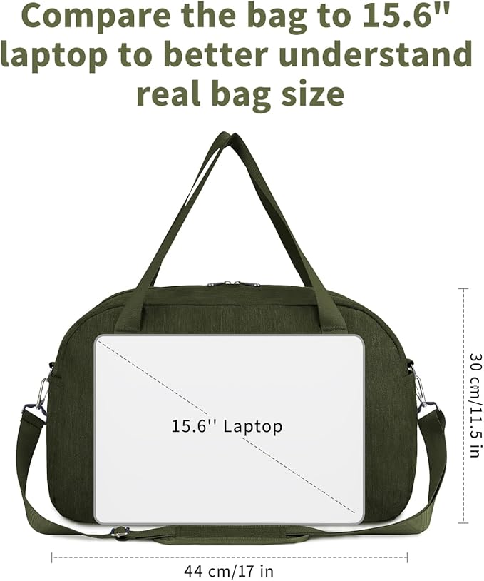 Narwey For Spirit Airlines Personal Item Bag 18x14x8, Small Duffle Bag for Travel Duffel for Traveling, Carry on Bag for Airplanes Underseat Overnight for Women and Men (Army Green)