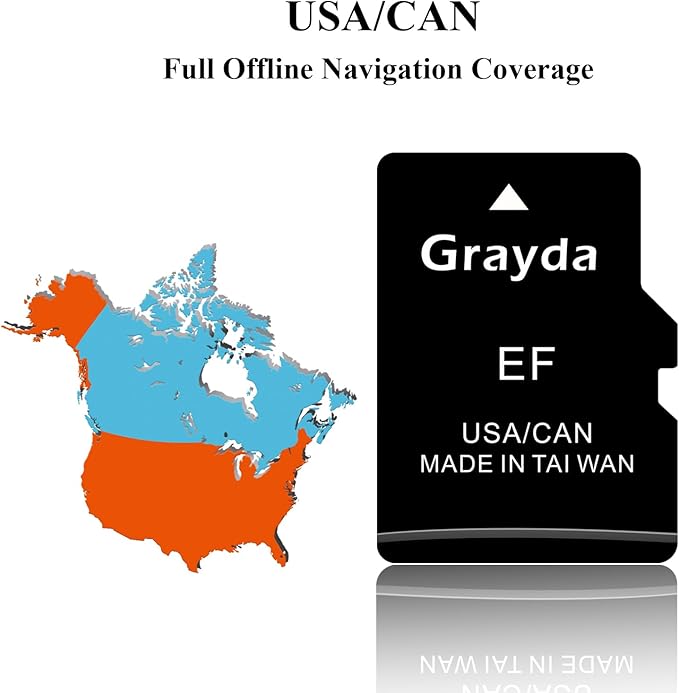 Grayda 2025 Latest Navigation SD Card Map Update 86271-0E077,GPS Map Card Compatible with Toyota Tacoma, Highlander,RAV4,Tundra,Camry,4Runner,Sienna,Avalon,Prius,Venza,Mirai,Corolla|USA/Canada