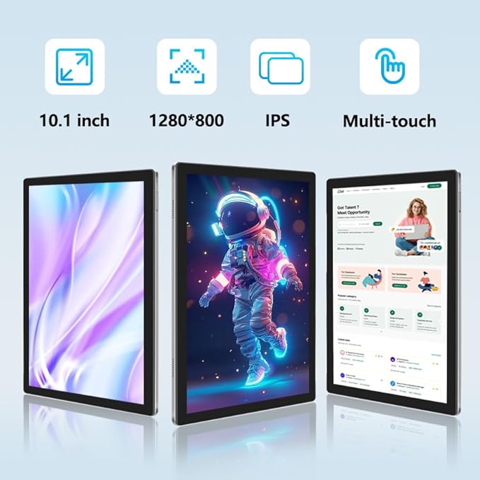 Tablet, Android 14 Tablet with 12GB RAM 64GB ROM, Octa-Core Processor Tablets with Keyboard, Mouse, 10.1 Inch 1280 * 800 IPS Touch Screen, Dual Camera, WiFi 6, BT 5.4, 6000mAh Battery