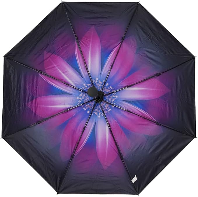 LLanxiry Compact Travel Umbrella, Mini Windproof Umbrellas for Rain & Sun, Small Lightweight Outdoor UV Umbrella, Portable Folding Umbrellas for Travel