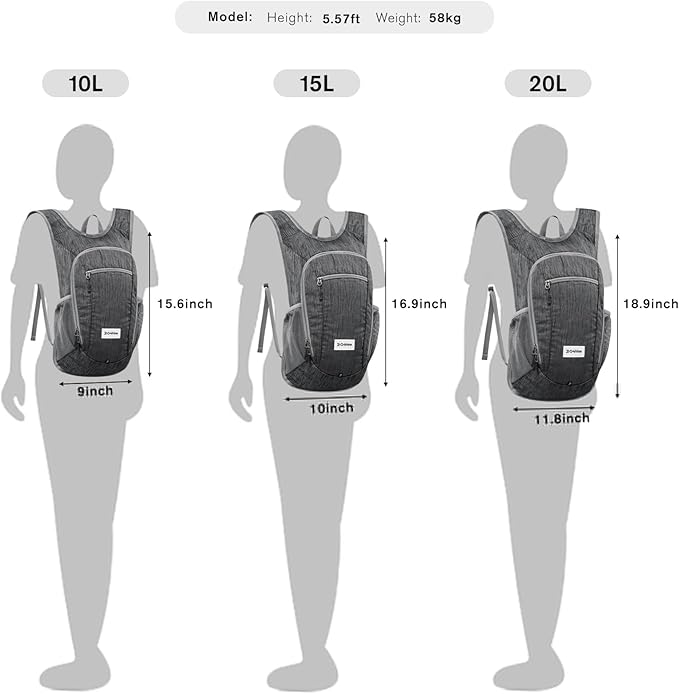 G4Free 10L/15L Hiking Backpack Lightweight Packable Hiking Daypack Small Travel Outdoor Foldable Shoulder Bag