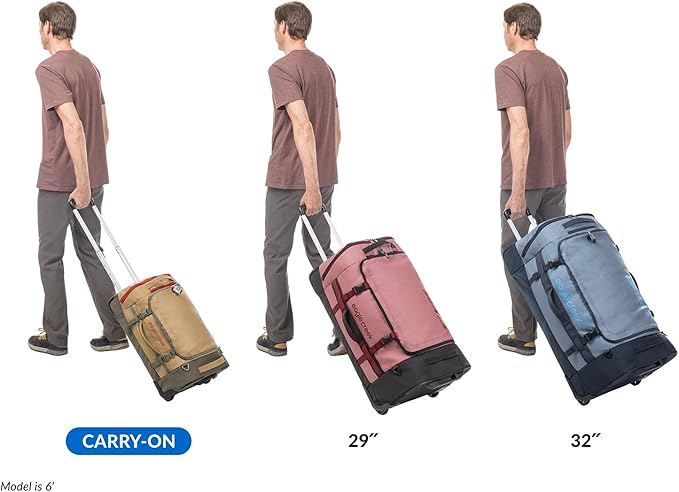 Eagle Creek Cargo Hauler XT Wheeled Duffel - Wheeled Backpack Duffel - Deployable Backpack Straps - Lockable U-Lid & Easy Access Compartment - Glacier Blue