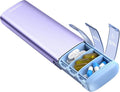 Vaydeer Metal Travel Pill Organizer, 7 Day Weekly Pill Box, Large Capacity Daily Cute Pill Case for Supplements, Pills, Vitamins and Medication (Small,Purple)