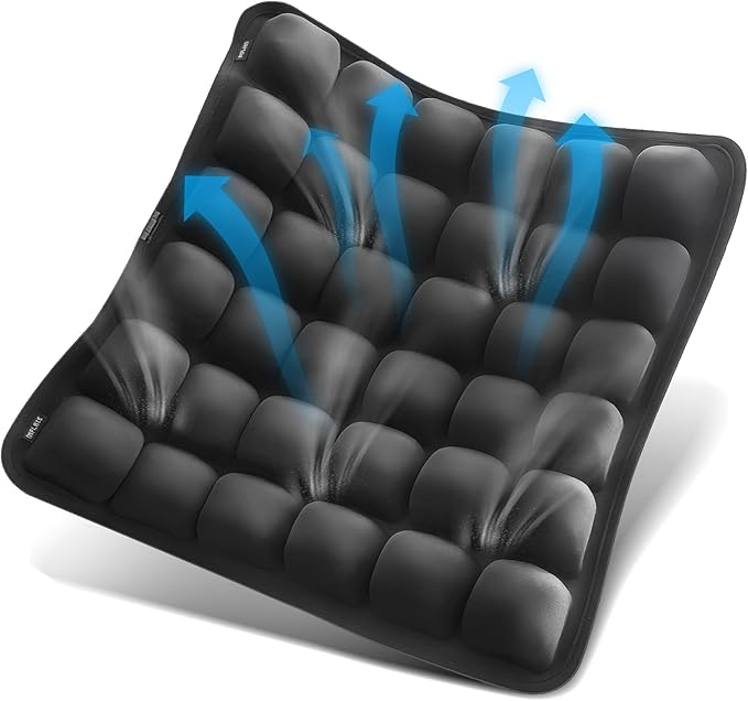Travel Seat Cushion for Airplane – Inflatable 3D Air Cell Seat Cushions, Ergonomic Travel Cushion for Long Flights, Portable Seat Cushions Offer Support at Home, Work, Car, or in Transit