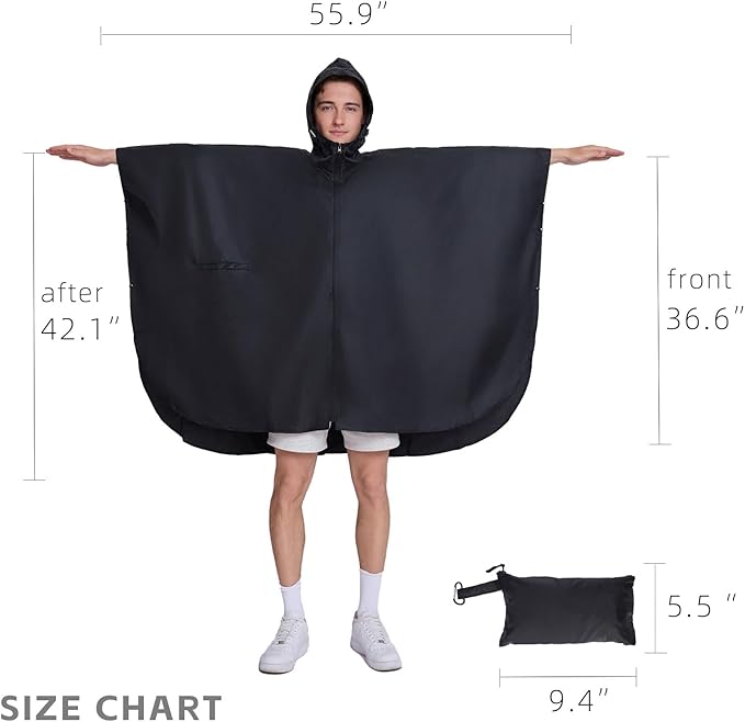 Cloak raincoat Unisex poncho Adult hooded men and women with pockets Mountaineering hiking rainstorm prevention