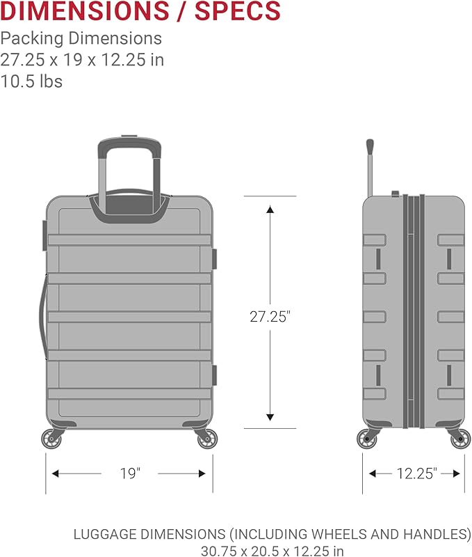 SwissGear 7366 Hardside Expandable Luggage with Spinner Wheels, Cobalt, Checked-Large 27-Inch