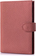 Slim RFID Passport Wallet for Women – Leather Travel Passport Holder for Men with Passport Slot & Card Slots, Zippered Coin Pocket & Cash Holder Travel Organizer Brick Red