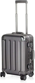 TRAVELKING All Aluminum Carry On Luggage with TSA Locks Fashion Cool Metal Hard Shell Spinner Suitcase (Grey, 20 Inch)