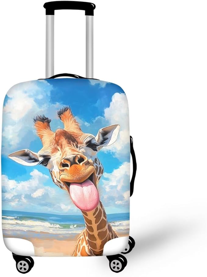 Giraffe Luggage Covers for Suitcase Universal Travel Luggage Cover Suitcase Protector Fits 30-32 Inch (Size XL) Anti-Scratch Suitcase Covers Travel Essential Funny Animal Baggage Cover