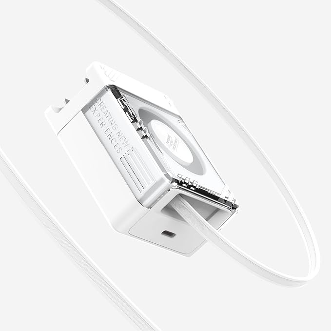 Nillkin FlexLine 65W for Retractable Wall Charger(GaN6), Dual-Port with 28.7in Retractable USB C Cable + 39.3in USB C Cable(Extra), iPhone Charger, MacBook, iPad, Samsung, Fast Charger - White
