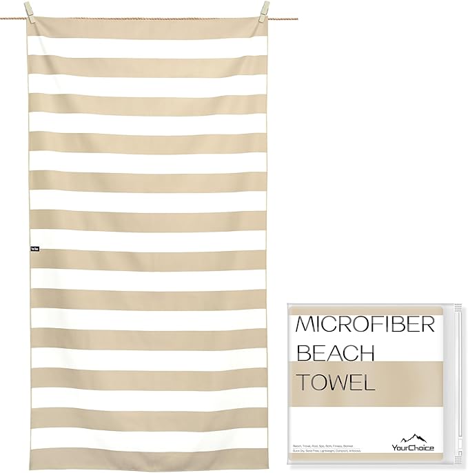Your Choice Microfiber Quick Dry Sand-Free Beach Towel for Adults & Kids (67x35 Inch, 60x30 Inch) - Oversized, Compact, Lightweight, Absorben