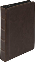 Samsill Vintage Leather Mini 3 Ring Zipper Binder, 1 Inch Round Ring Capacity (Holds 200 Sheets), 5.5 x 8.5 Inch Documents, Notebook Organizer, Planner, Brown