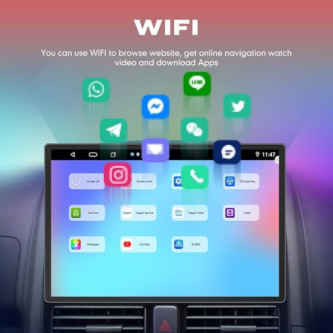 Kunfine CarPlay Android Auto Navigation Stereo GPS Radio Reverse Camera Display 13.1" QLED Touchscreen Headunit Tablet Pad Media Player for Subaru Forester 2007-2013, if Applicable Octa Core 4G+64G