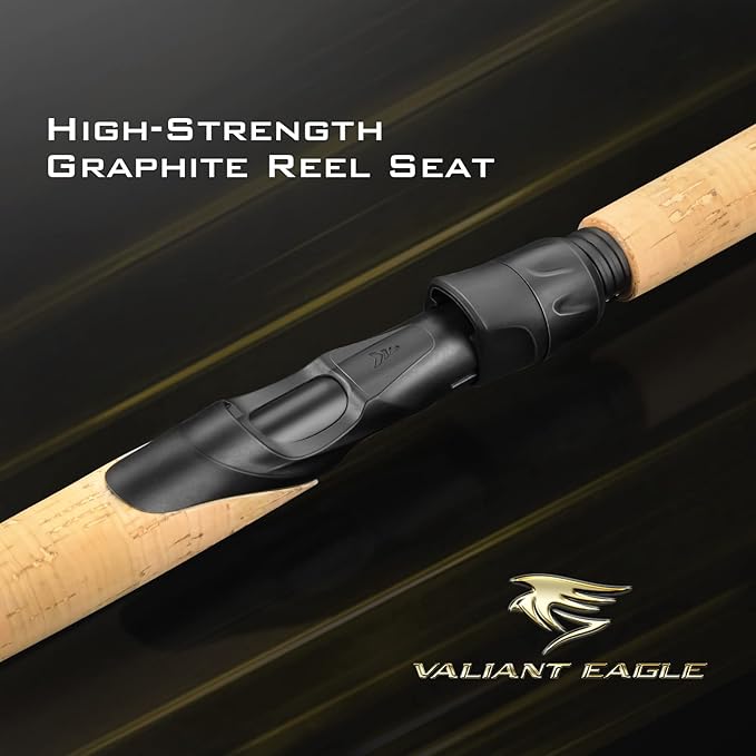 KastKing Valiant Eagle Passage Travel Fishing Rods, 4 & 6 Pc Pack Rods, Spinning, Casting and Fly Models, IM6 Graphite Blank, Ti Oxide LTS Ring Guides, Beautiful Cork Handles