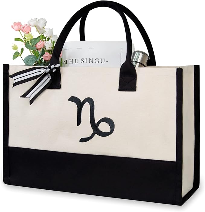 TOPDesign Embroidery Constellation Canvas Bag for Women (Capricorn)