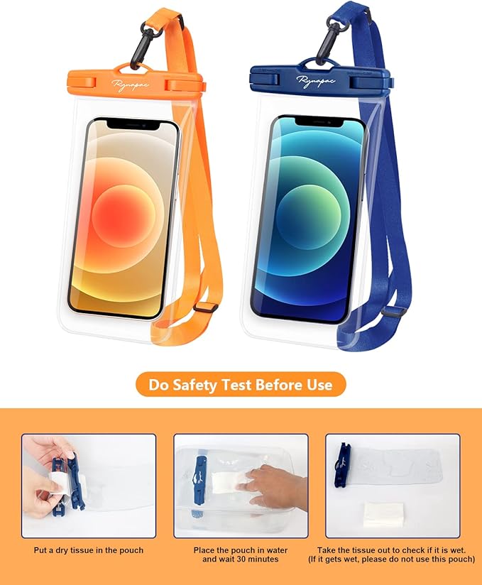 Waterproof Phone Pouch Bag - 7.5in Water Proof Cell Phone Case for Beach Travel Must Haves, IPX8 Dry Bag with Lanyard for iPhone 16 15 Pro Max Galaxy S25 S24 Ultra, Cruise Ship Essentials 2025