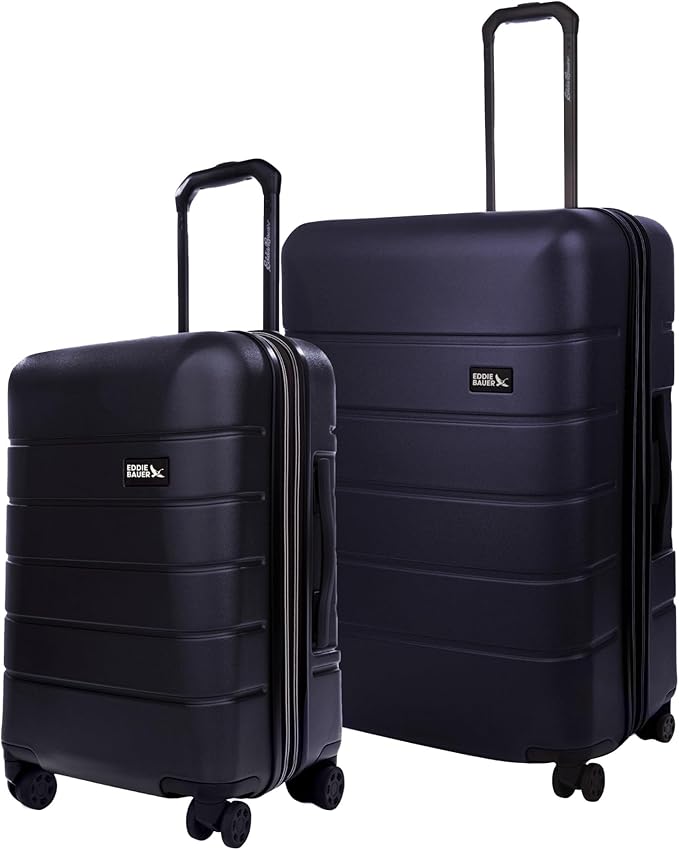 Eddie Bauer Glacier Carry-On 22" and Checked 30" Luggage | Hardside | Spinner Wheels | Expandable | Lightweight | Travel Essentials - Storm Blue