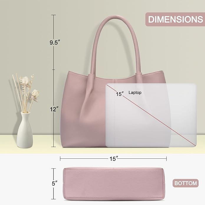 KKXIU Tote Bag for Women Vegan Leather Shoulder Purse Large Capacity Travel Bag