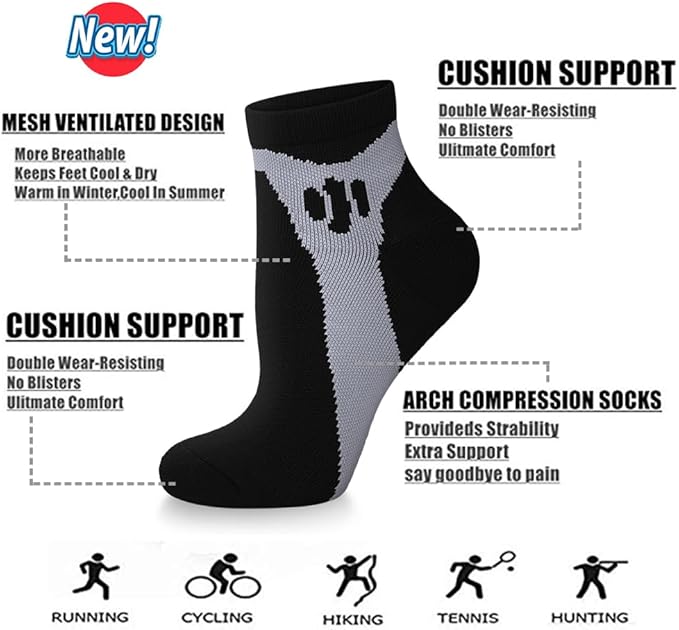 Iseasoo Copper Compression Socks for Men & Women – Plantar Fasciitis Relief, Ankle Support & Circulation – Running & Recovery