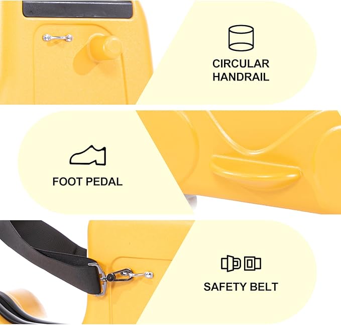 Apelila 22 inch Ride on Suitcase for Kids Travel Luggage Trolley Suitcase with Spinner Wheels Travel Luggage for Child with Combination Lock/Safety Belt/Telescoping Handle (Yellow)