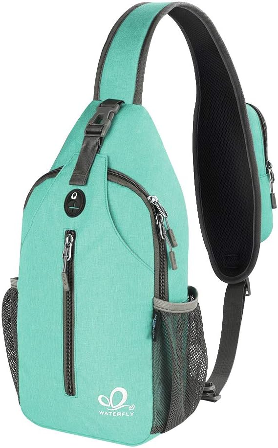 WATERFLY Crossbody Sling Backpack Sling Bag Travel Hiking Chest Bag Daypack