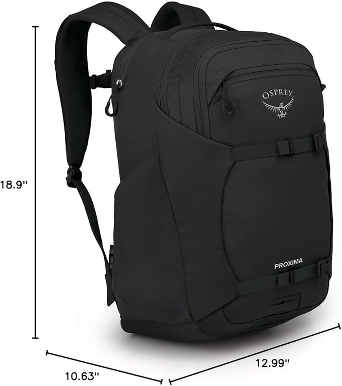 Osprey Proxima Laptop Backpack – Organized Everyday Pack with Dedicated Tech Storage, Water Bottle Pockets, and Comfortable Carry – Perfect for School, Commuting, and Travel, Black