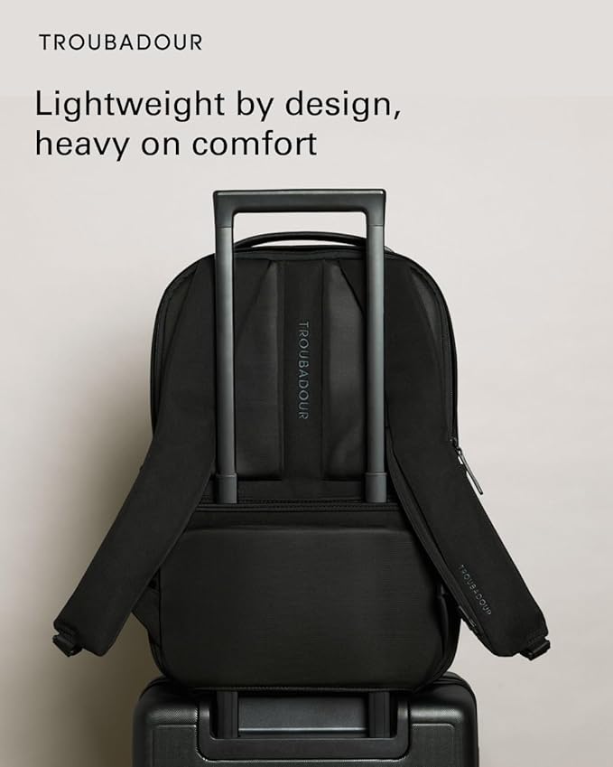 Troubadour Apex Backpack 3.0 - 25L Premium Laptop Backpack - Ergonomic & Water Resistant - Designed for Work and Travel - Black
