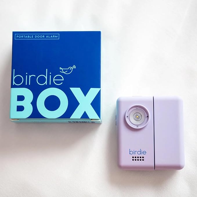 She's Birdie - The Original Personal Safety Door Alarm for Travel, at Home, or Window Security - Portable, Loud Siren, Flashing Light Alert + Built in Flashlight, Rechargeable, Rental Safe (Aqua)