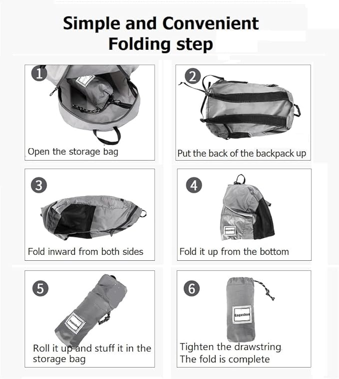 Small Foldable Hiking Daypack Packble Skin Casual Backpack Camping Cycling Travel Outdoor Day Bags Useful (Dark Blue)