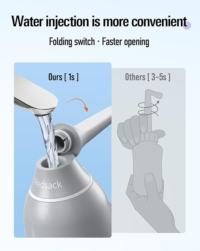Portable Handheld Bidet Sprayer for Toilet - Unisex High-Pressure Personal Hygiene Bottle, 400ml/13.5oz Large Capacity with Quick-Fill, Collapsible & BPA-Free, Includes Wall Hook (Gray)