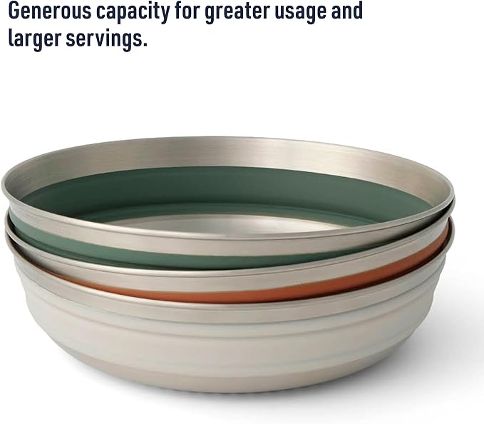 Sea to Summit Detour Stainless Steel Collapsible Bowl, Large (31 fl oz), Moonstruck Grey