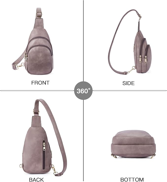 Telena Small Sling Bag for Women Leather Crossbody Fanny Packs Chest Bag for Women