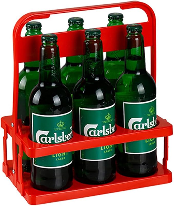 Plastic Drink Carrier,Foldable Cup Holder with Handle,Reusable Beverage Coffee Beer Bottle Carrier for Delivery,Drink Holder and Take Out Cup Carrier for Catering Restaurant Camping Travel,Red