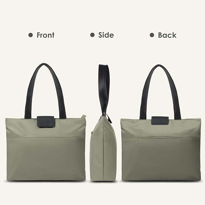 SIMTOP Tote Bag for Women with Magnetic Pocket Water Resistant Polyester 16.2" Laptop Compartment for Travel, Office, Daily