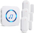 SanJie Door Sensor Chime for Door Opens， Door Entry Chime for Business/Home/Office/Store,500 FT Range,26 Chimes 5 Adjustable Volume Door Ringer Alert 3 Sensors + 1 Receivers