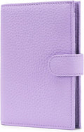 RFID Passport Holder Travel Wallet for Women, Leather Passport Cover Wallet with Card Holders SIM Slots,Zippered Coins Pocket and Cash Slot Slim Compact Travel Wallet (Taro Purple)