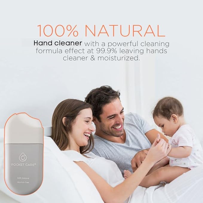 POCKET CARE | 2 Pack Orange Hand Sanitizer Spray 15 ml - natural Spray for Hands | Organic Moisturizing Spray | Hand Spray Travel Size - Travel Accessories | 100% natural (Orange)