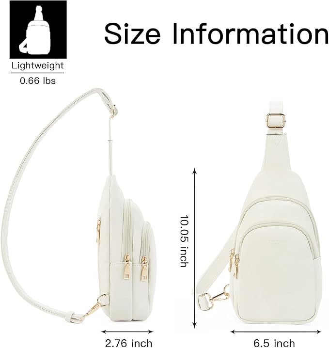 Telena Small Sling Bag for Women Leather Crossbody Fanny Packs Chest Bag for Women