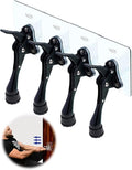 Door Stopper with Adhesive Bracket Stickers, No Drilling or Tools Needed, Available for All Doors, Door Holder, Heavy Door Stop, KickDown Door Stoppers, Bottom of Door by HASHI (Black/Bracket 4pack)