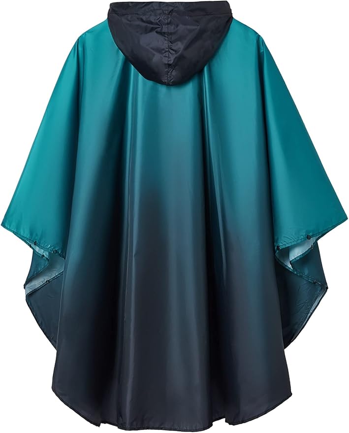 SaphiRose Rain Poncho Jacket Coat Hooded for Adults with Pockets