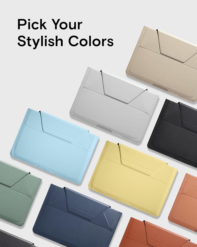 MOFT Laptop Carry Sleeve, 2-in-1 Laptop Bag & Stand for 15" MacBook Air & Dell/HP/Lenovo/Asus, Stylish Slim Computer Sleeve Bag with Expandable Storage for Computer Accessories, Misty Cove