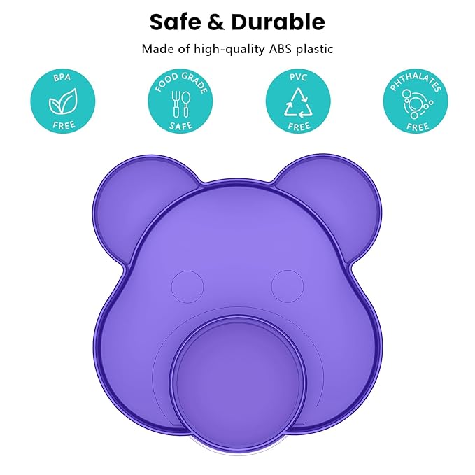 BlueOrigin Car Seat Snack Tray - Travel Tray for Kids Car Seat, Stroller, Booster and Anywhere with a Cup Holder, Toddler Road Trip Essentials Food Plate for Snacks, Toys, Entertainment (Purple)