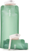 Vapur Collapsible Water Bottle With Carabiner, Compact Bottle Folds Flat For Hydration On The Go, Ideal for Traveling, Hiking or Camping, 23 Ounce, Sea Glass, Pack of 1